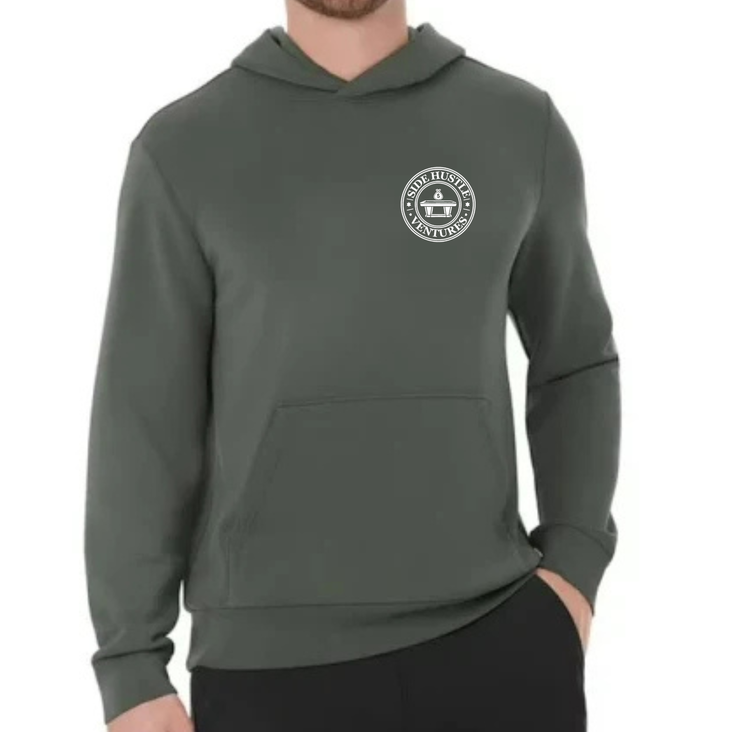 Side Hustle Green Sandwash Hoodie