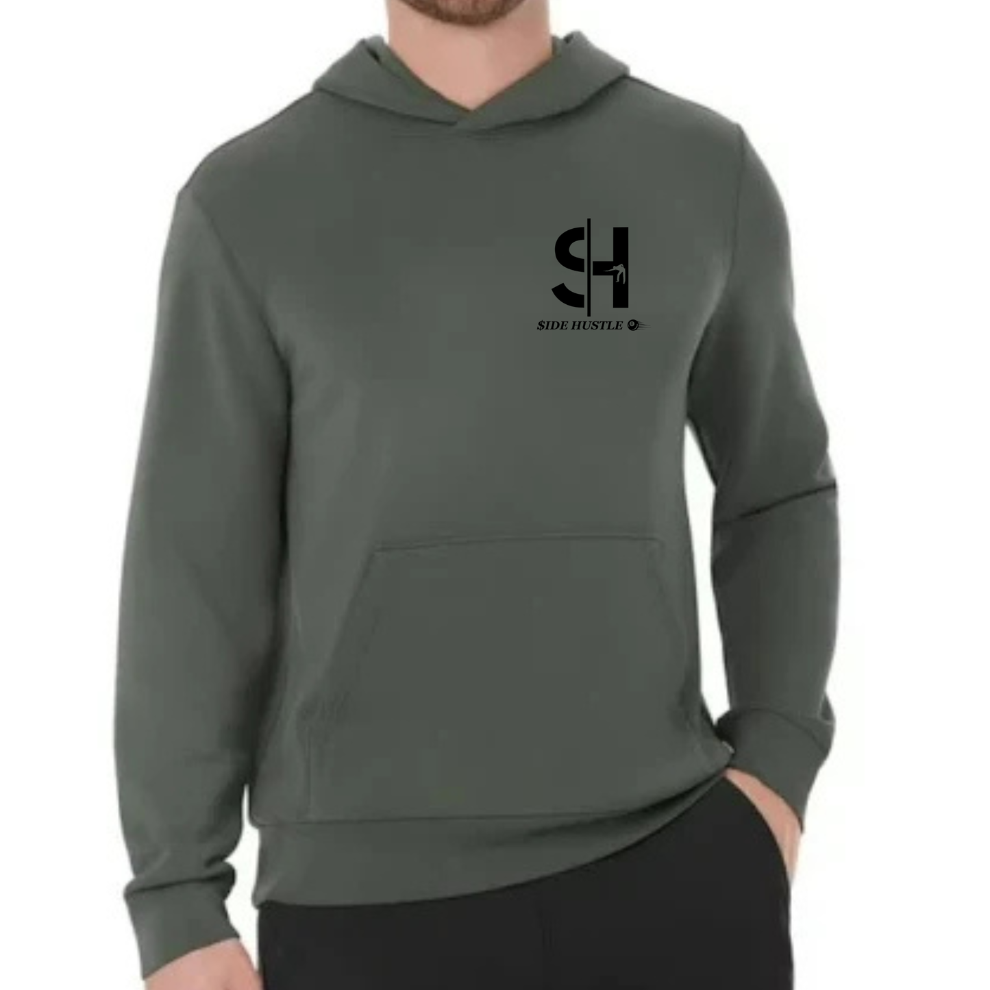 Side Hustle Green Sandwash Hoodie